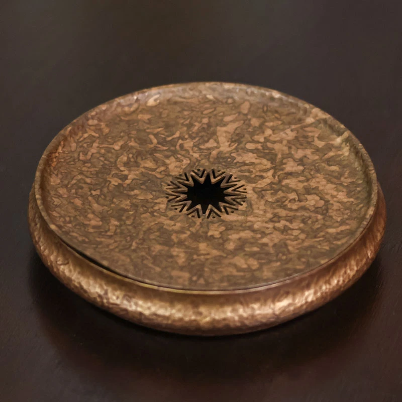 【遇见】春喜铜-金色铜钱壶承-250CC直径13CM（春喜铜0127）