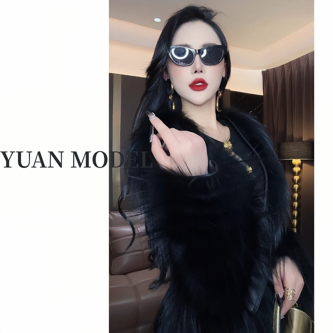 【YUAN MODEL】【财阀大女主】高端时尚拼接时装气质草外套女装122462