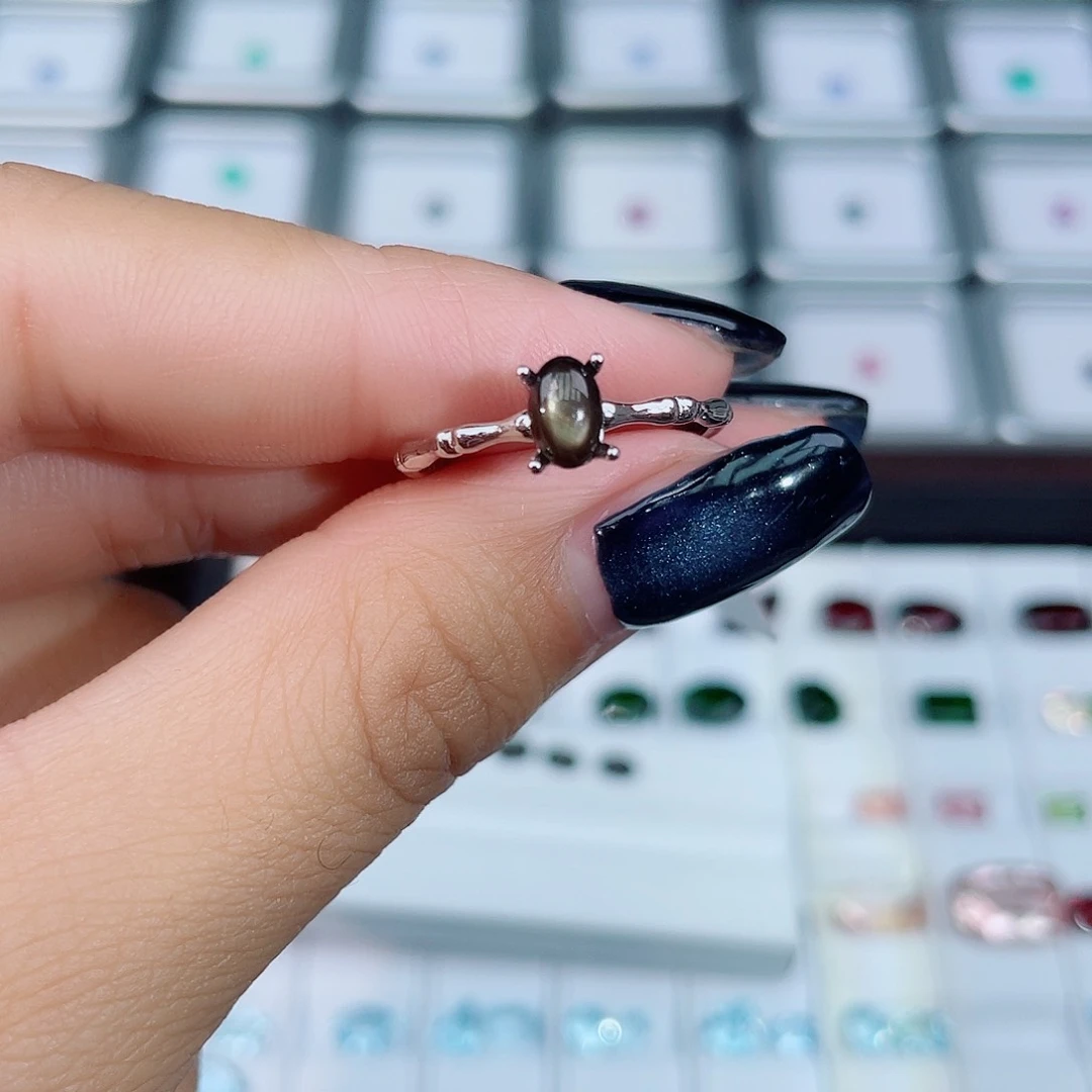 星光蓝宝石戒指银S925镶嵌