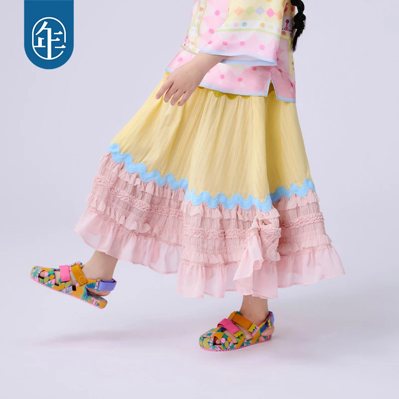 【蜜桃阿娅半身裙】女童长款半身裙夏季甜美国风中式公主裙子礼服