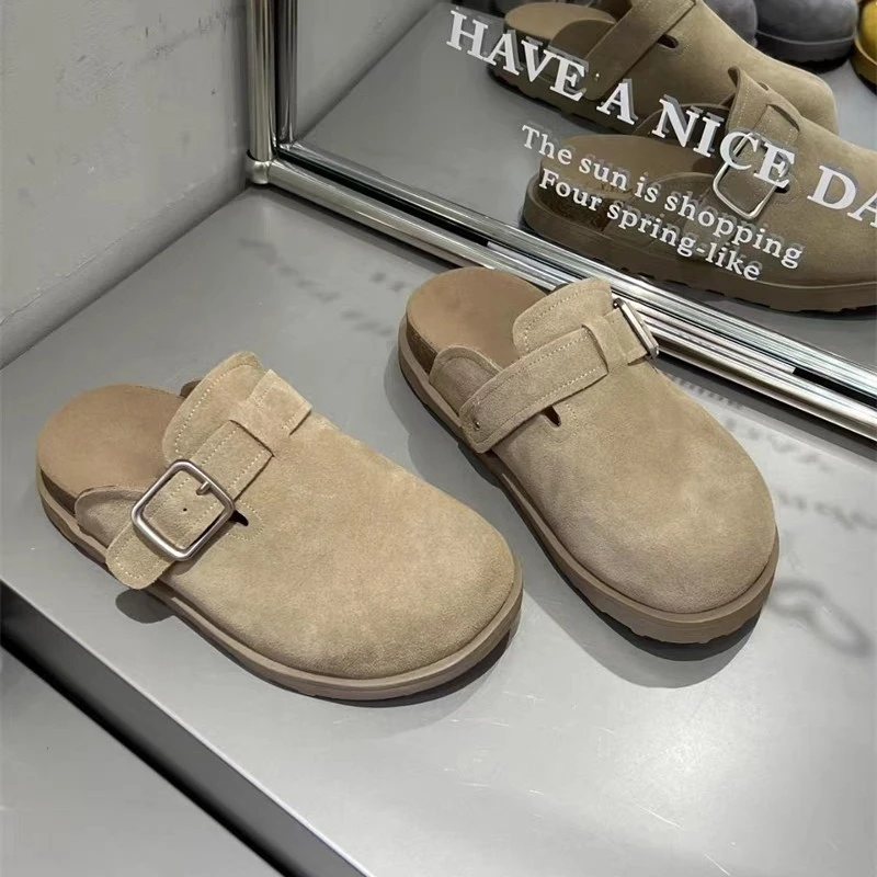 【十六号】勃肯鞋包头半拖鞋女外穿2025春夏新百搭博肯半拖鞋5992-1