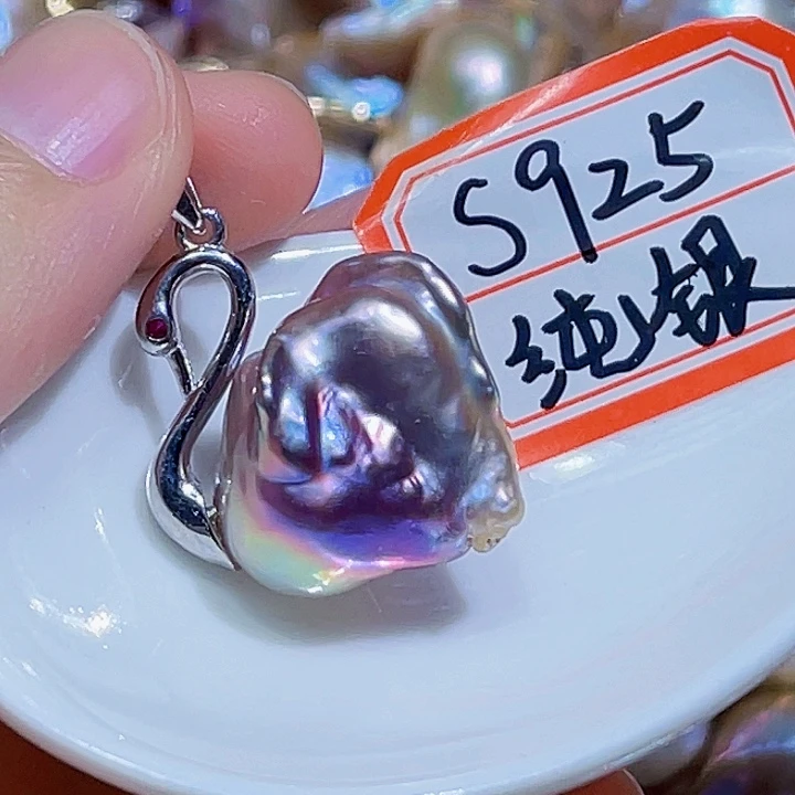 淡水珍珠银S925镶嵌颈饰