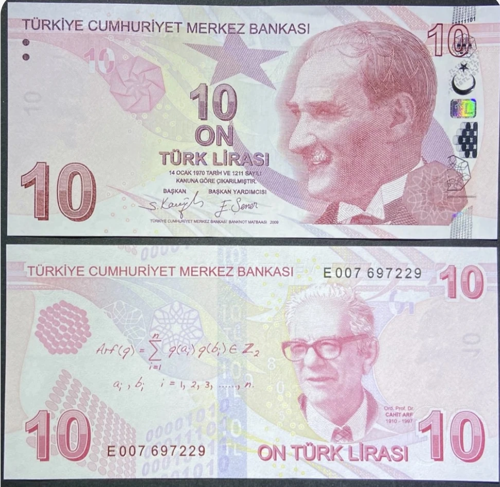 全新UNC 土耳其10里拉 2009-2021年 亚洲钱币外币收藏保真