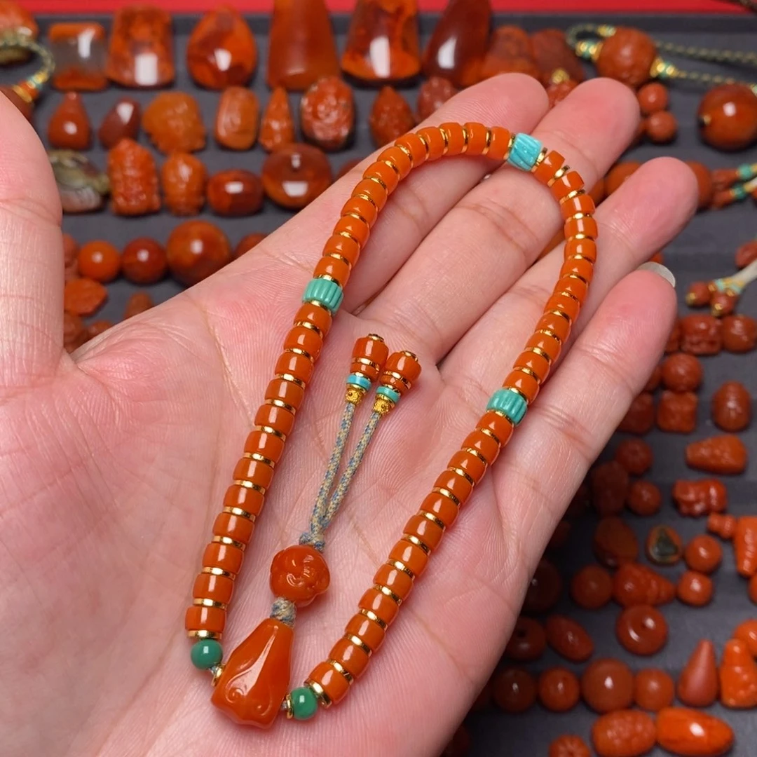 南红玛瑙保山精工直切小手持未镶嵌