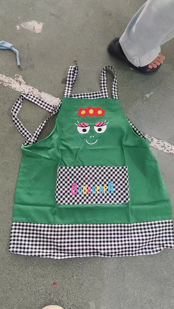 绿色大眼睛高品质围裙1件