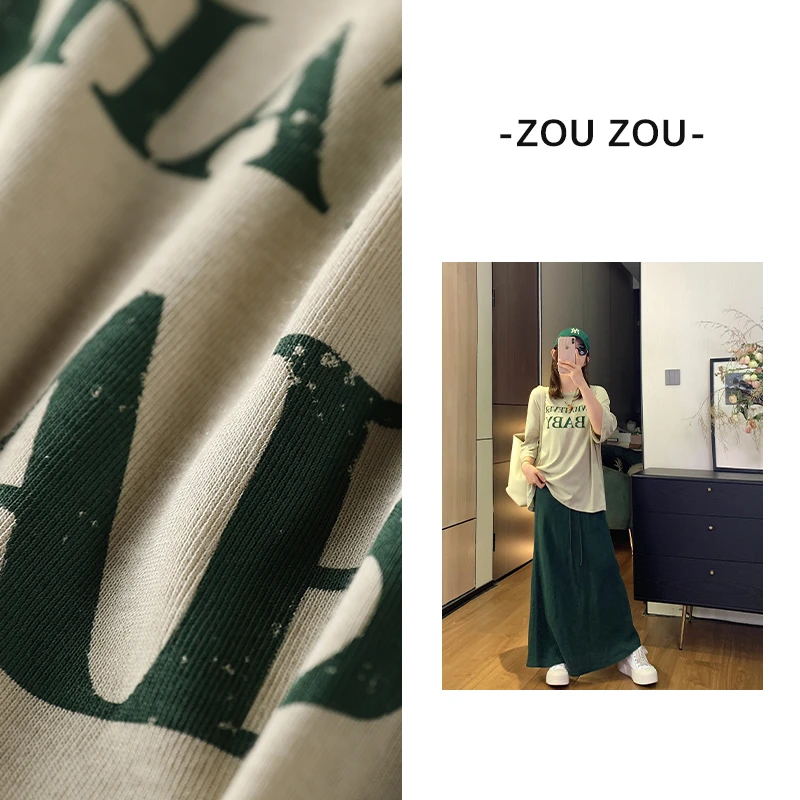 邹邹小个子新品 美式街头字母印花T恤女夏季宽松显瘦纯棉短袖上衣