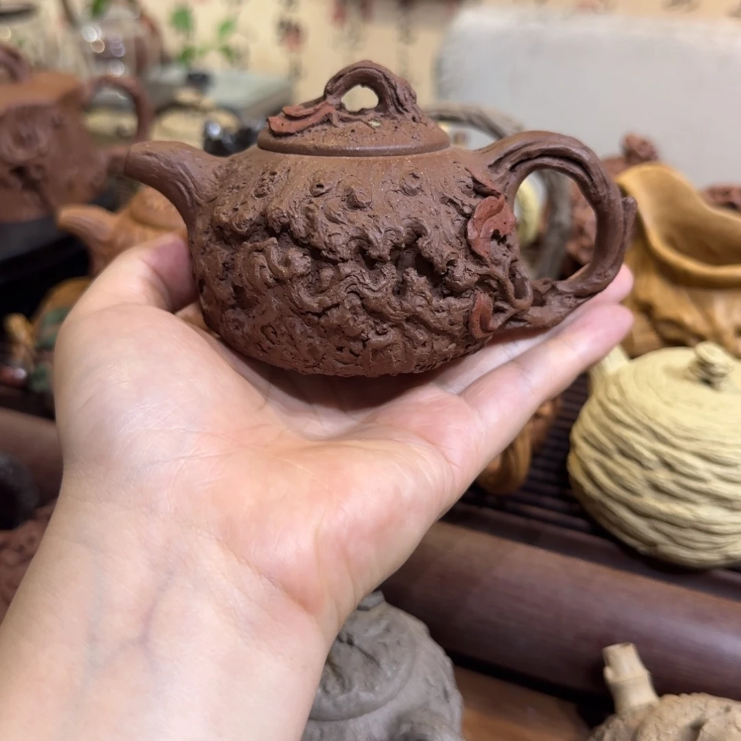 紫砂茶壶210cc五彩段供春壶