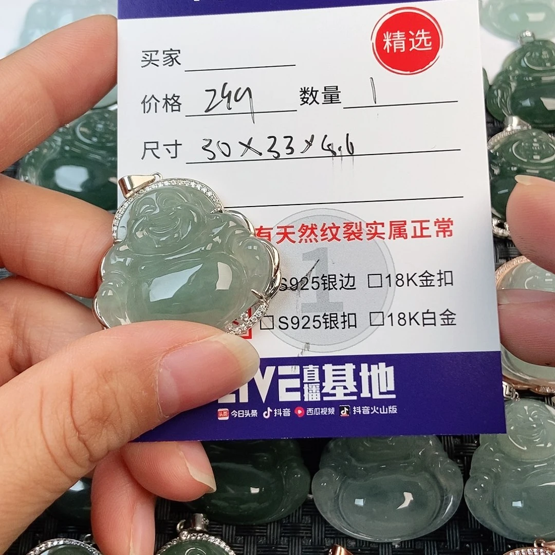翡翠银S925镶嵌颈饰