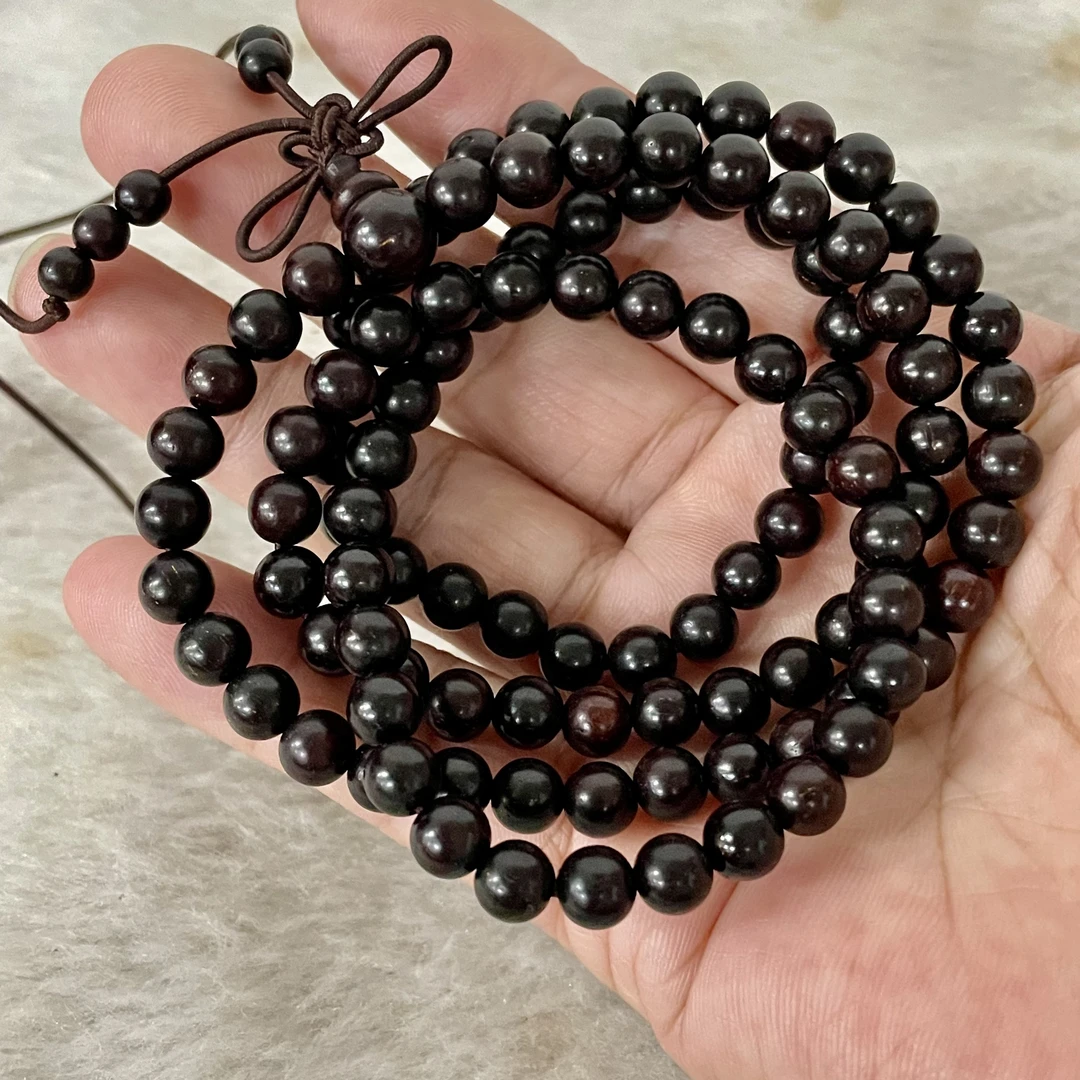 木质手链 禅意佛珠多层配饰黑色盘玩念珠文玩手串串珠饰品