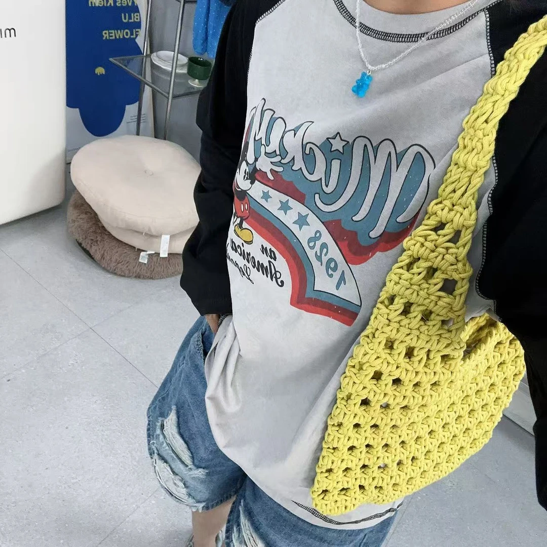 SISTERS【米奇字母】插间袖米奇长袖上衣防晒百搭显瘦