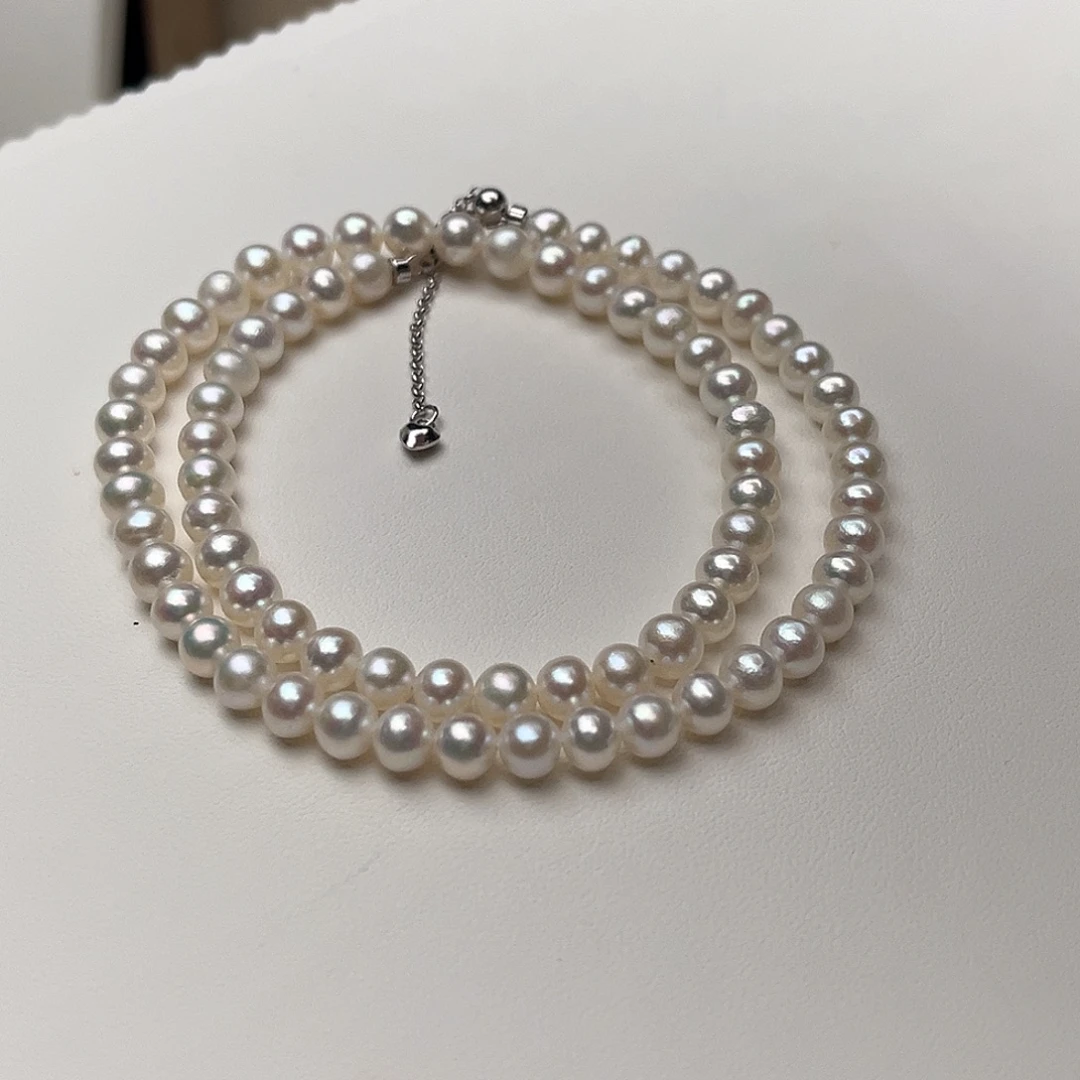 颈饰银S925镶嵌淡水珍珠5-6mm