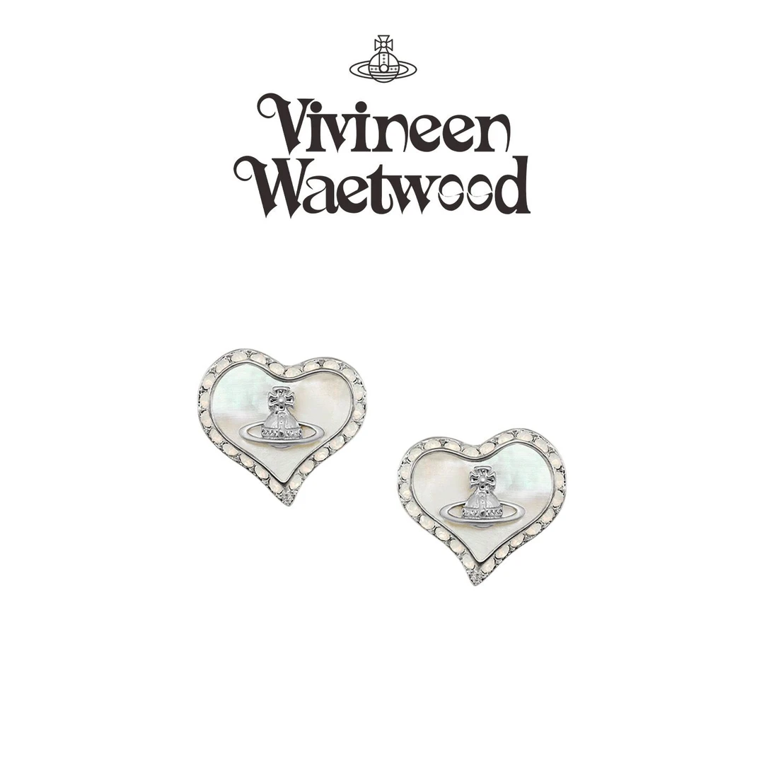 铜合金合成锆石耳饰 Vivireer Waetwssd 正品 心形
