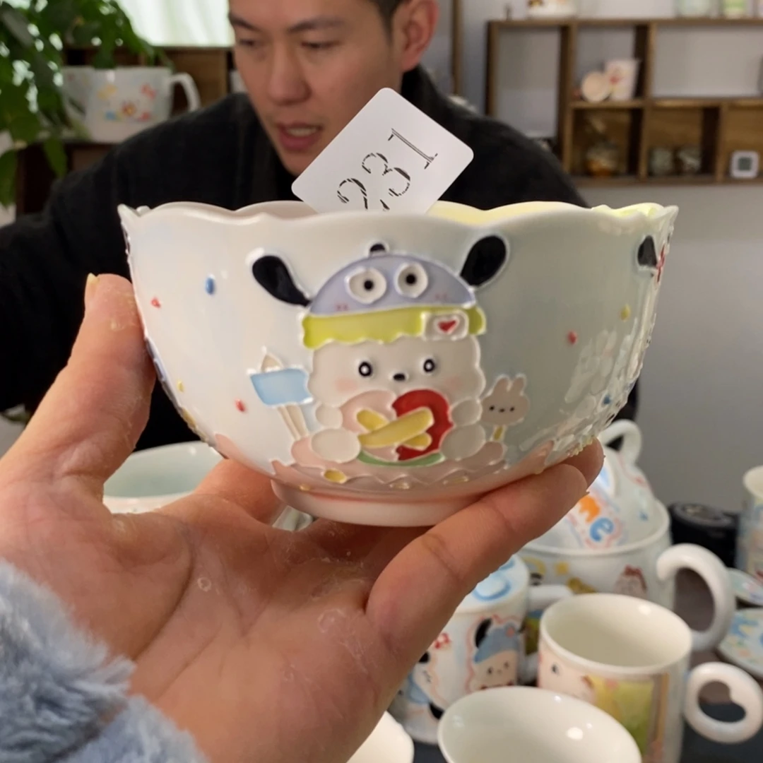 瓷片景德镇釉下彩手绘
