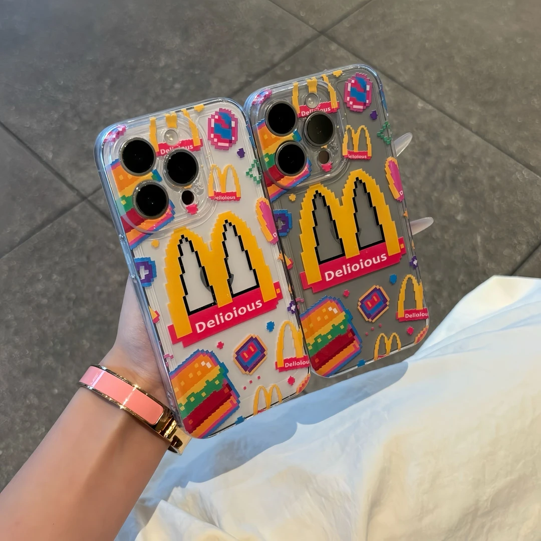 像素风M麦当当太空壳适用苹果17p手机壳iPhone16华为vivo小米oppo