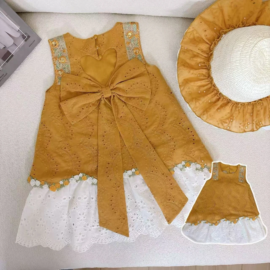 黄色背心裙女童夏季超好看连衣裙儿童2025新款女孩中小童无袖裙子