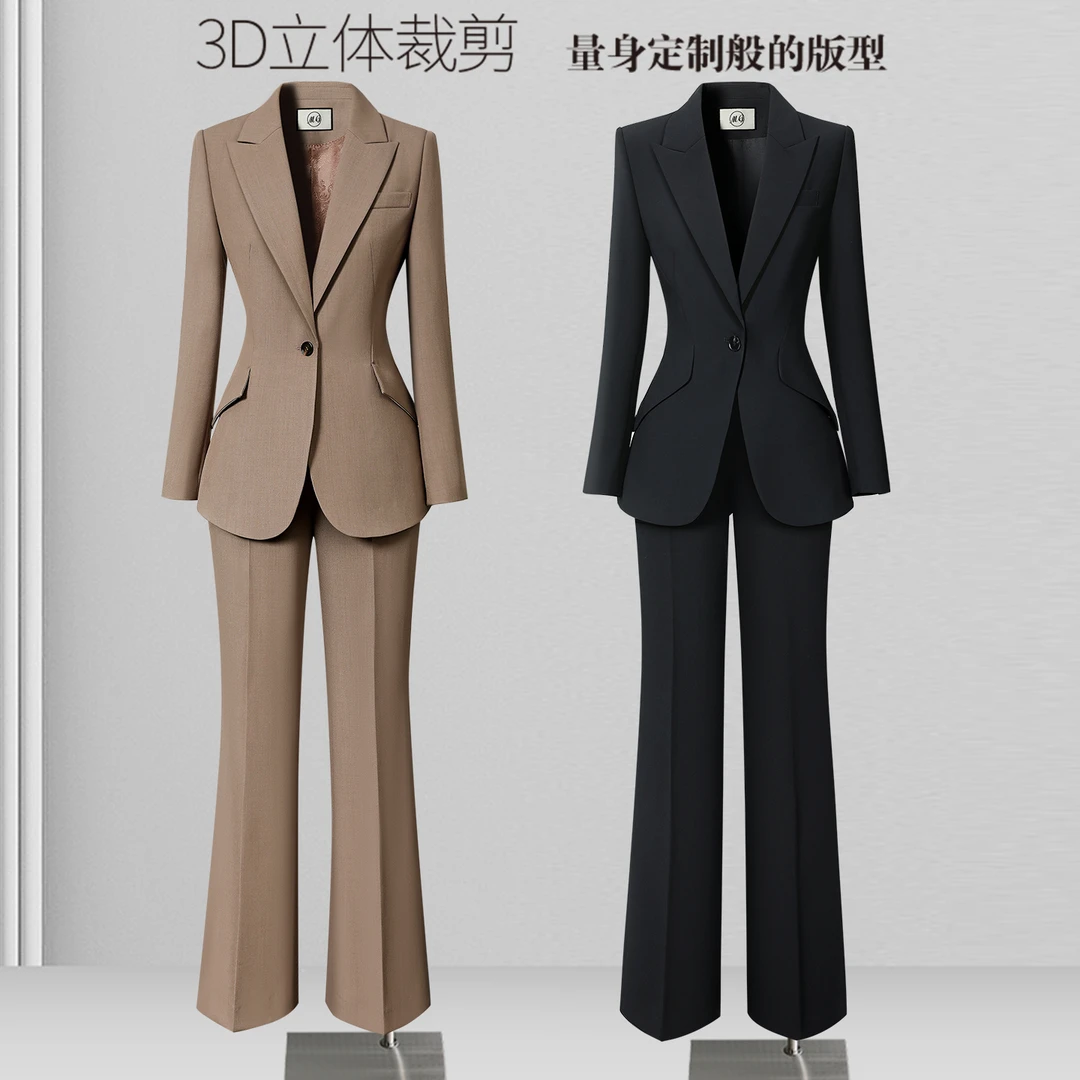 西装套装女春秋长袖时尚修身职业装正式场合OL商务西服正装工作服