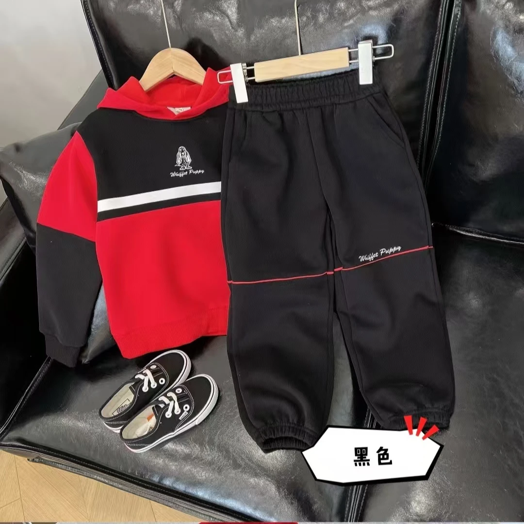 套装连帽重工刺绣潮流ins大耳朵狗卫衣套装 2202