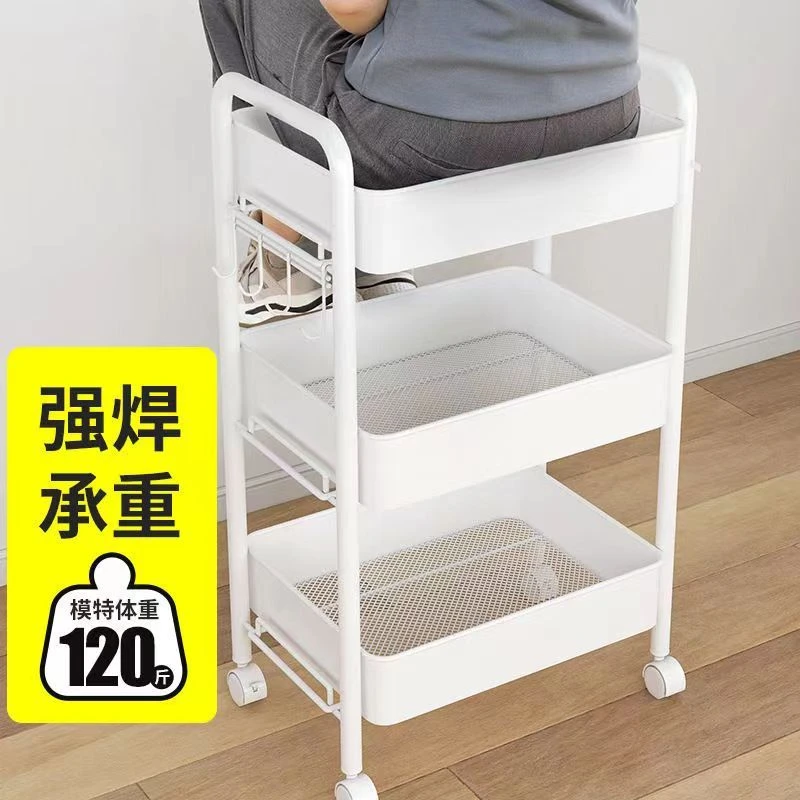 【看看超低价四层】小推车置物架厨房落地卧室客厅多层可移动储物架