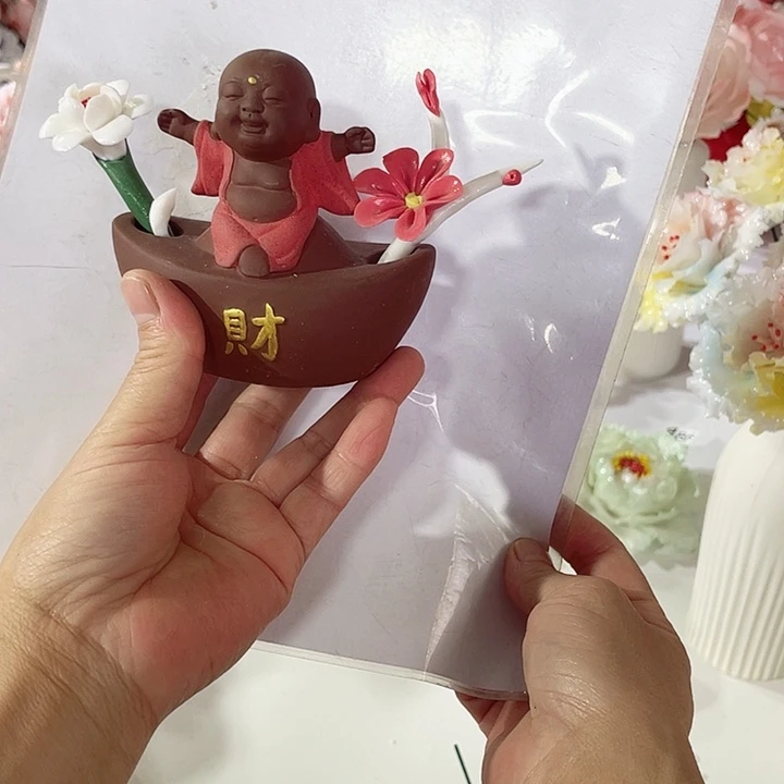 摆件德化工厂陶瓷手工捏花