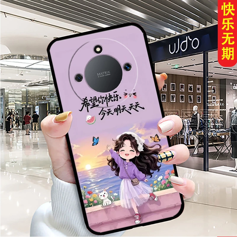 适用荣耀X40手机壳RMO-AN00防摔女新款卡通个性男硅胶软壳全包边