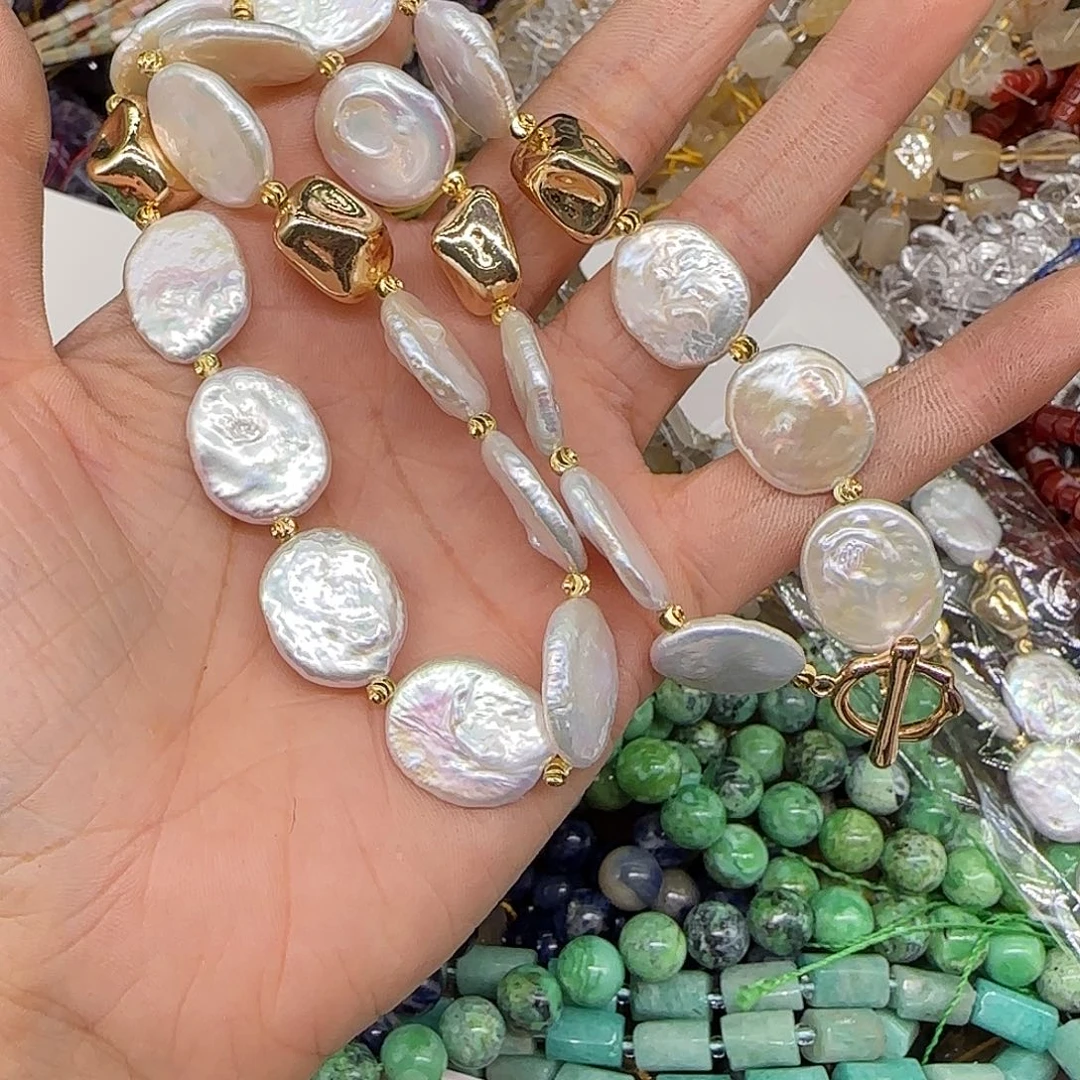 玛瑙/玉髓合金珠宝半成品樱**蕉珍珠项链拍两99发一条