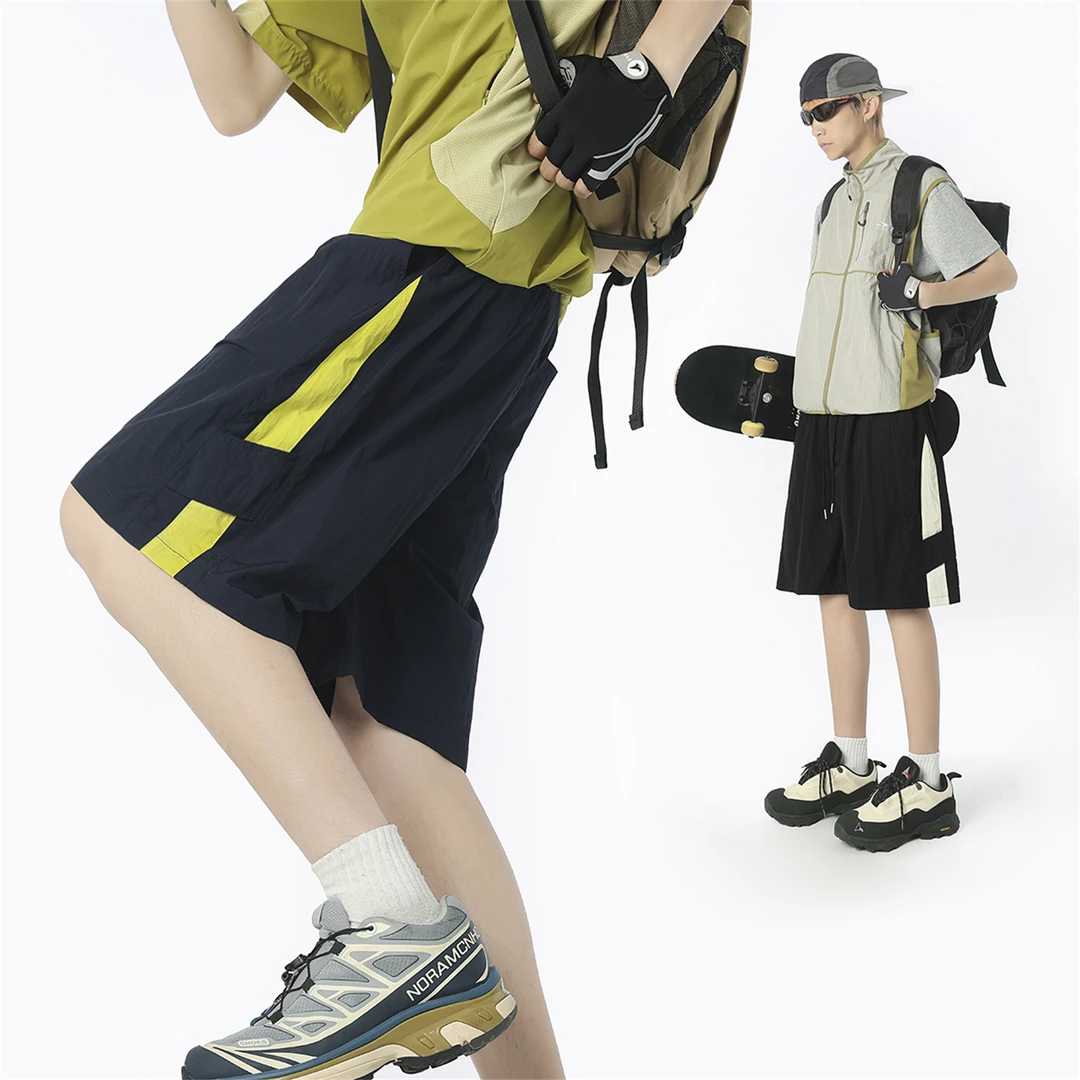 运动休闲短裤男夏季冰丝薄款日系宽松运动中裤五分裤男生裤子男款