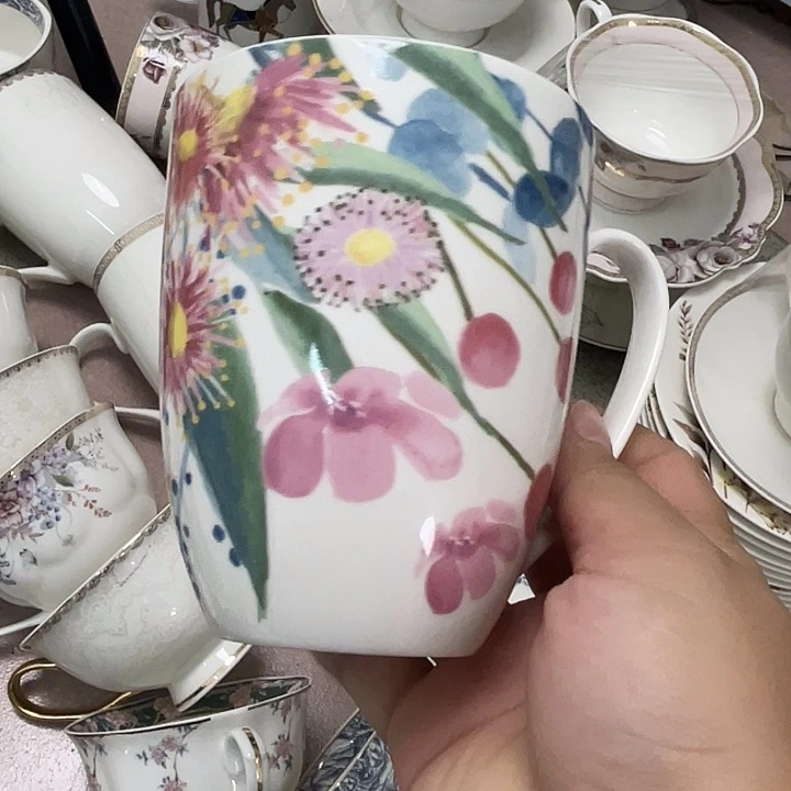 新骨瓷2个大杯子微瑕完美主义者慎拍