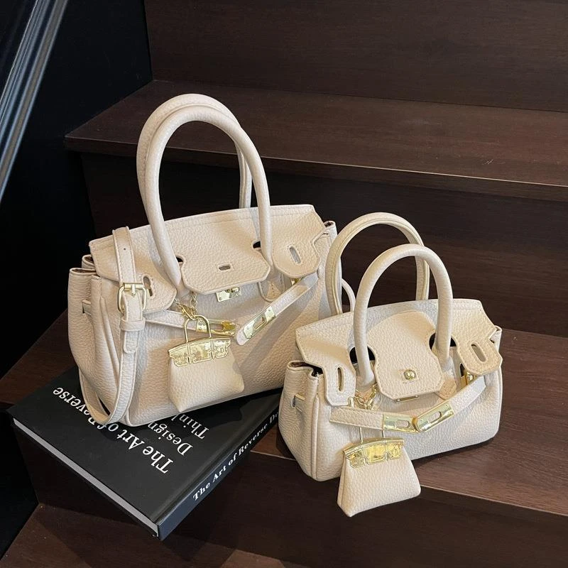 高级感手拎铂金凯莉包女2025新款时尚简约气质单肩包潮休闲女包