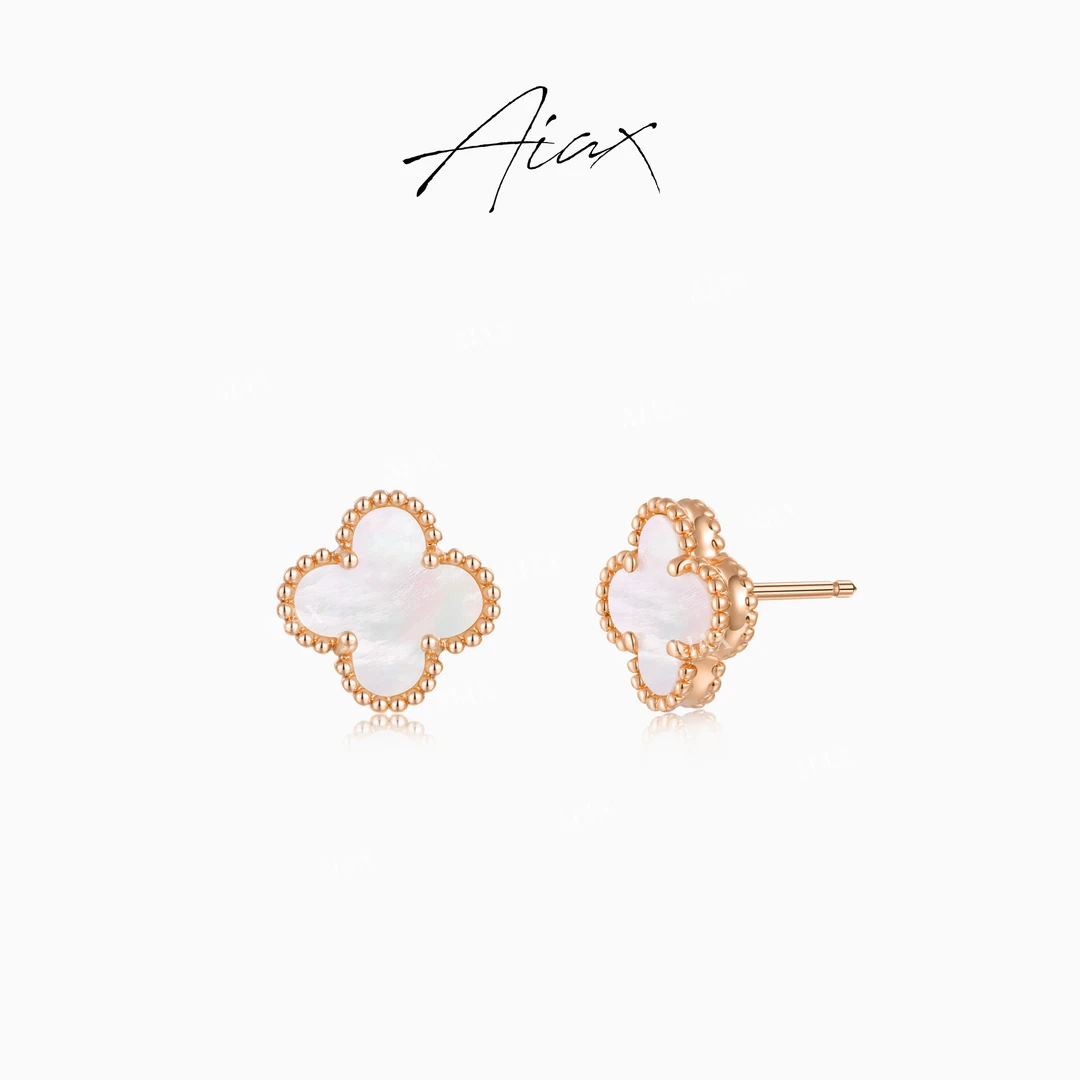 AIAX 流光风秋上新2025新款轻奢首饰小号四叶耳环送女友TSL1491