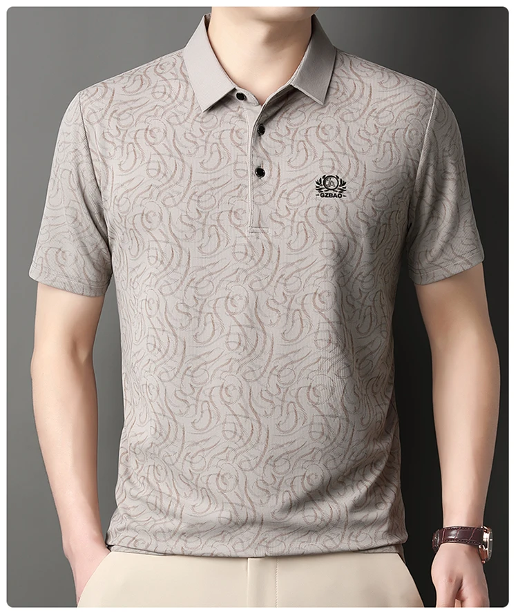 男士短袖T恤翻领夏季薄款透气抗皱高档商务休闲大码POLO衫上衣