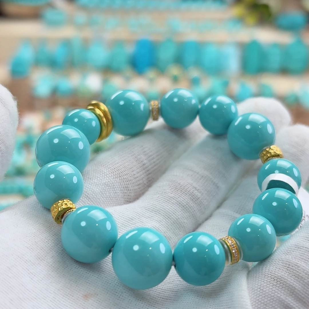 绿松石18K金镶嵌珠宝奇石