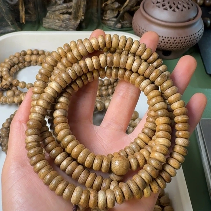 沉香手串妖**也海南天然野黄油格树心油老料21克