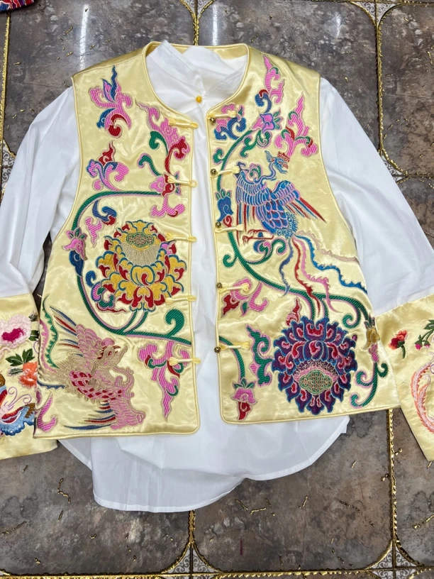 重工刺绣 九曲莲马甲