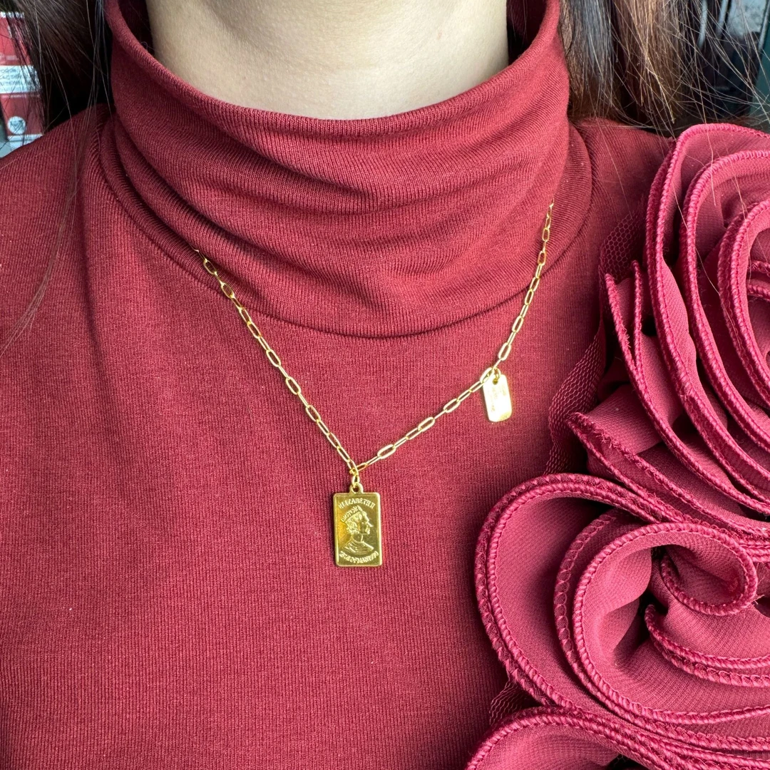 链子足银 纯银纯铜包了金项链