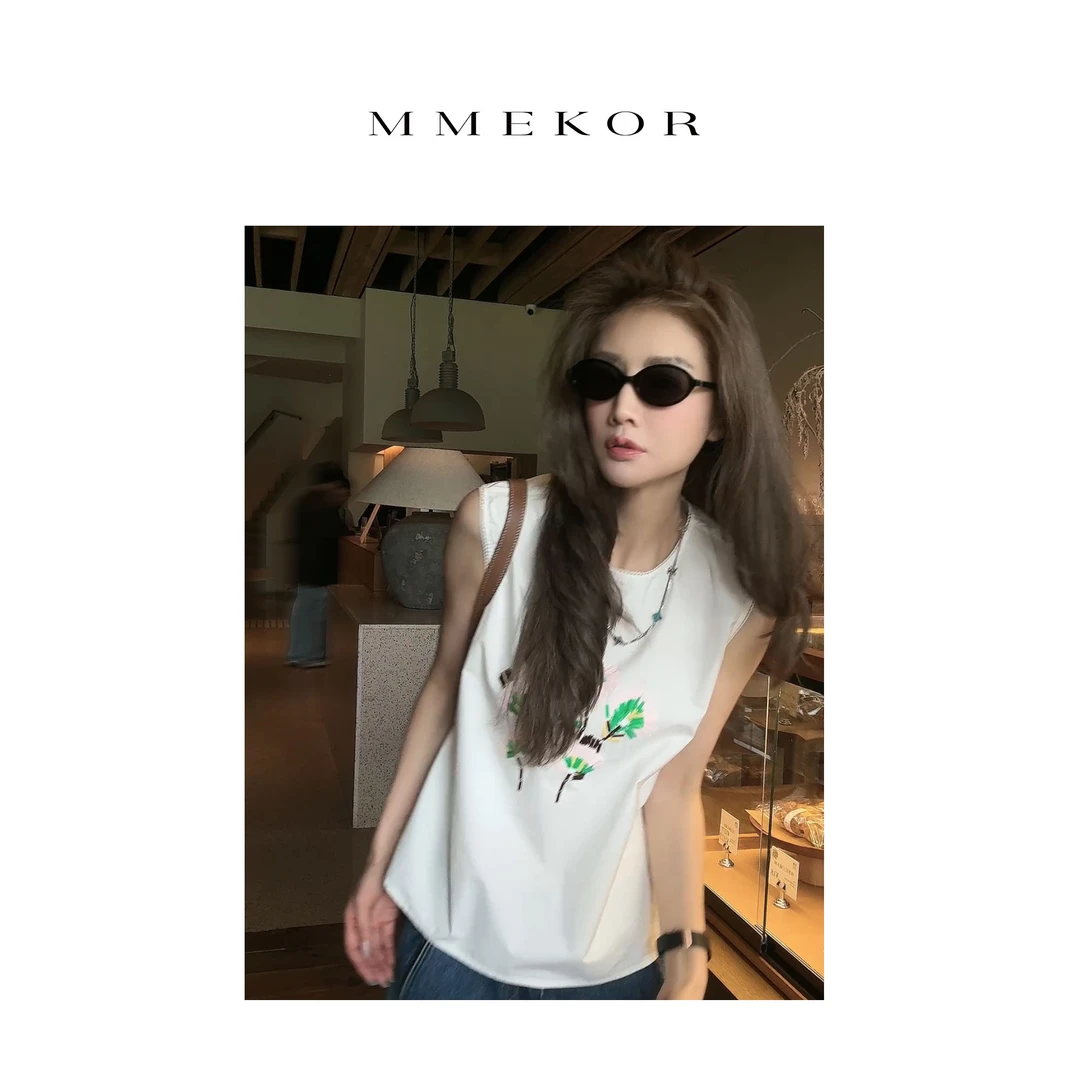 MMEKOR“巴黎花卉”背心 2025新款活力常青藤休闲上衣 89570