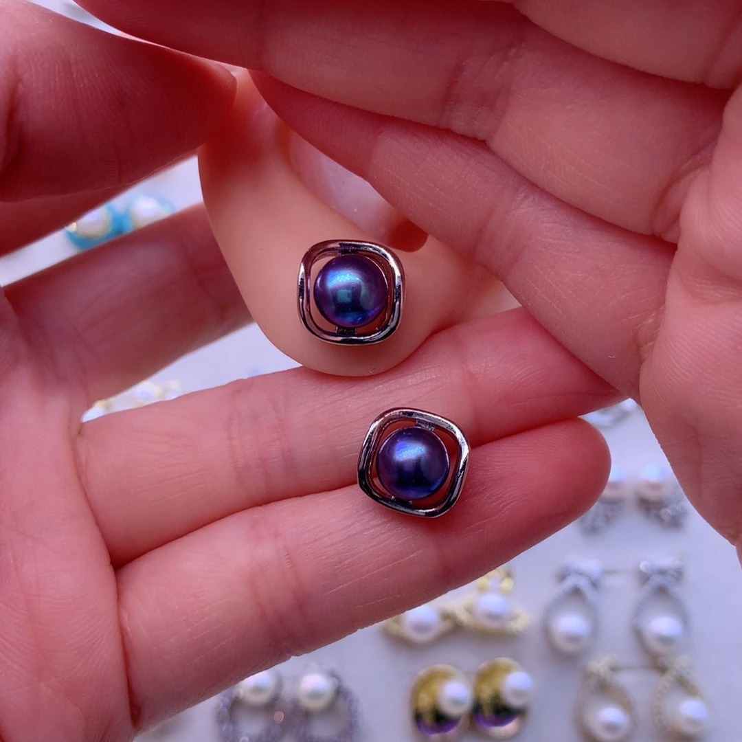 淡水珍珠耳饰合金