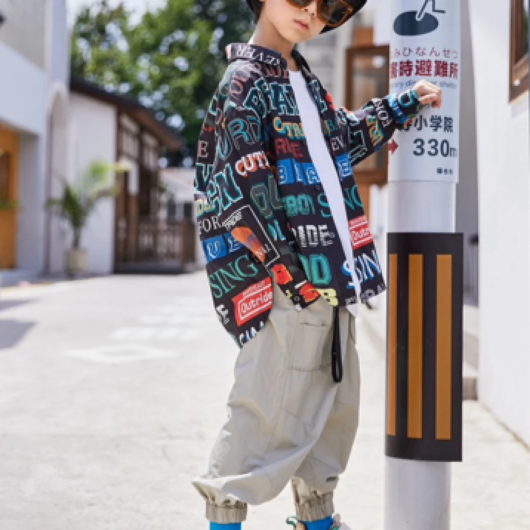 18022高端童装时尚百搭设计款休闲长袖衬衣W/A5-2-4