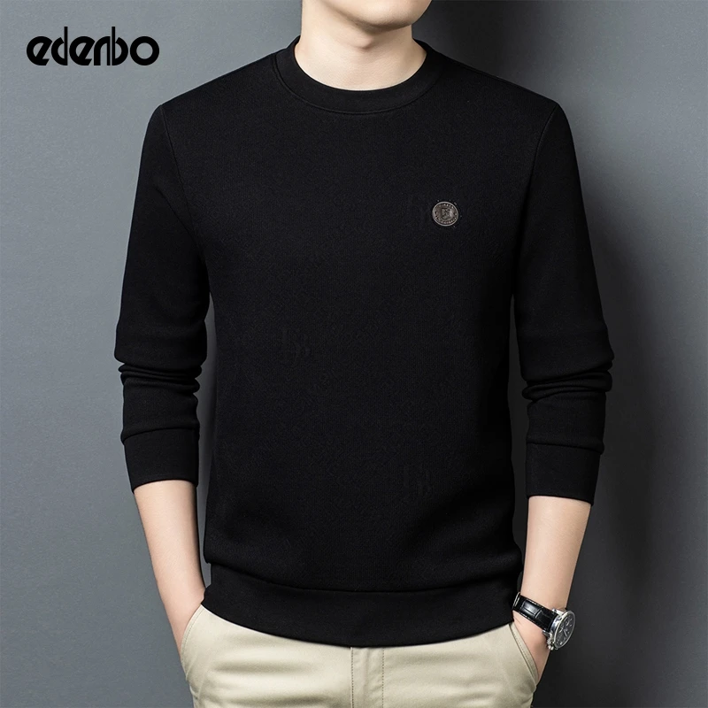 【商场同款】爱登堡加绒卫衣男款25新款秋冬季圆领休闲运动套头上衣