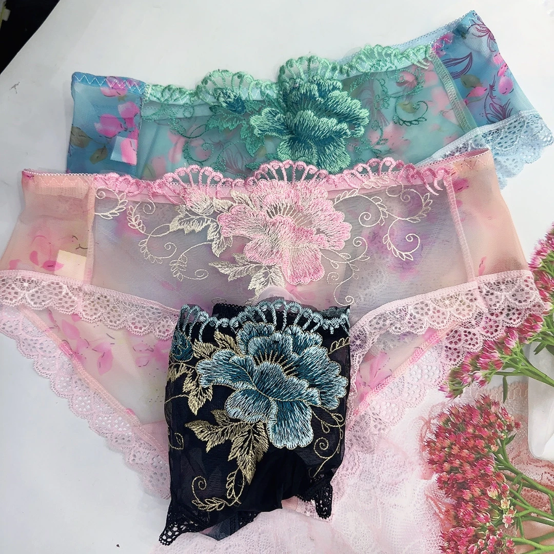 新款男士刺绣低腰时尚三角家居裤