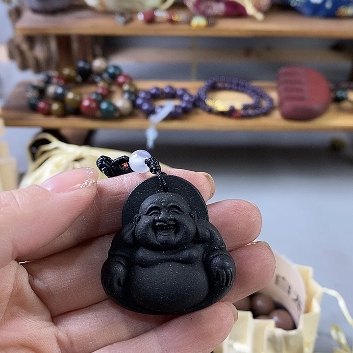 泥塑黑龙如来挂坠