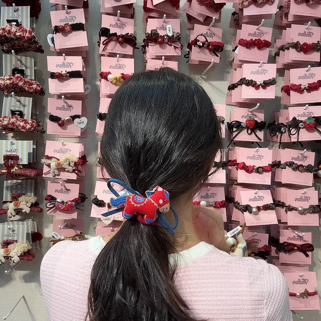 布艺铁合金小马发绳2