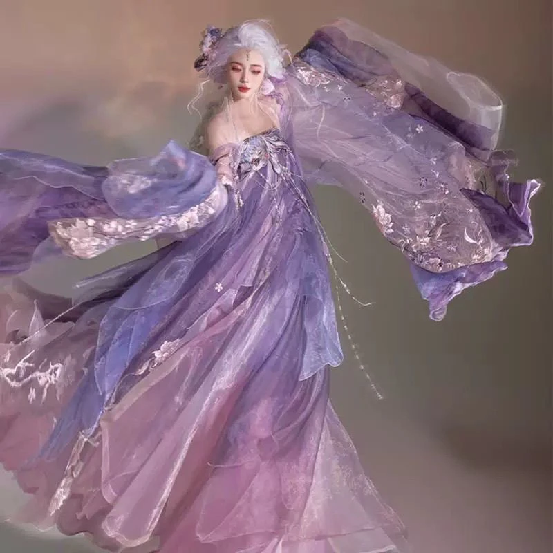 汉服女人鱼汉元素【织粼寻影】改良重工刺绣春夏仙气款