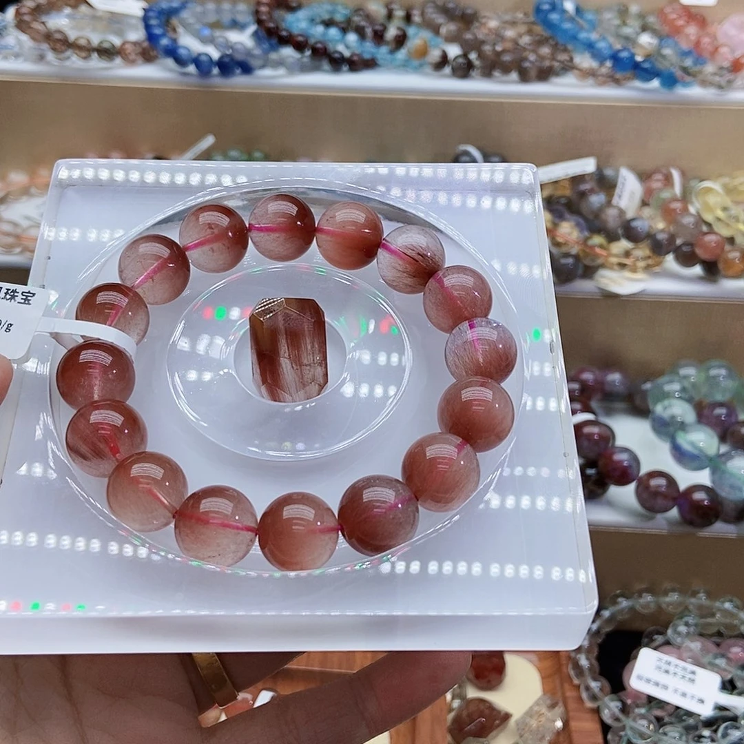 烟晶手串未镶嵌蜘****7兔毛14