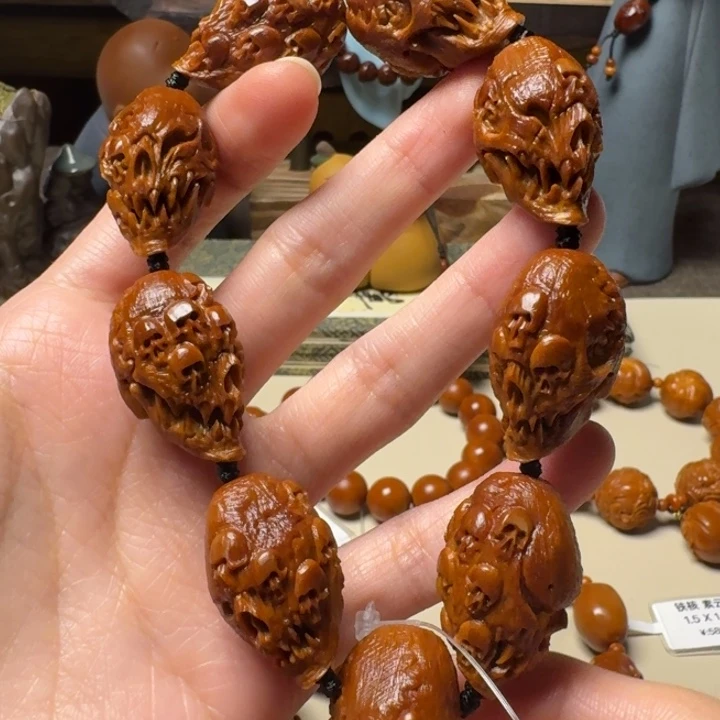 西***北橄榄核手串/手链百鬼骷髅