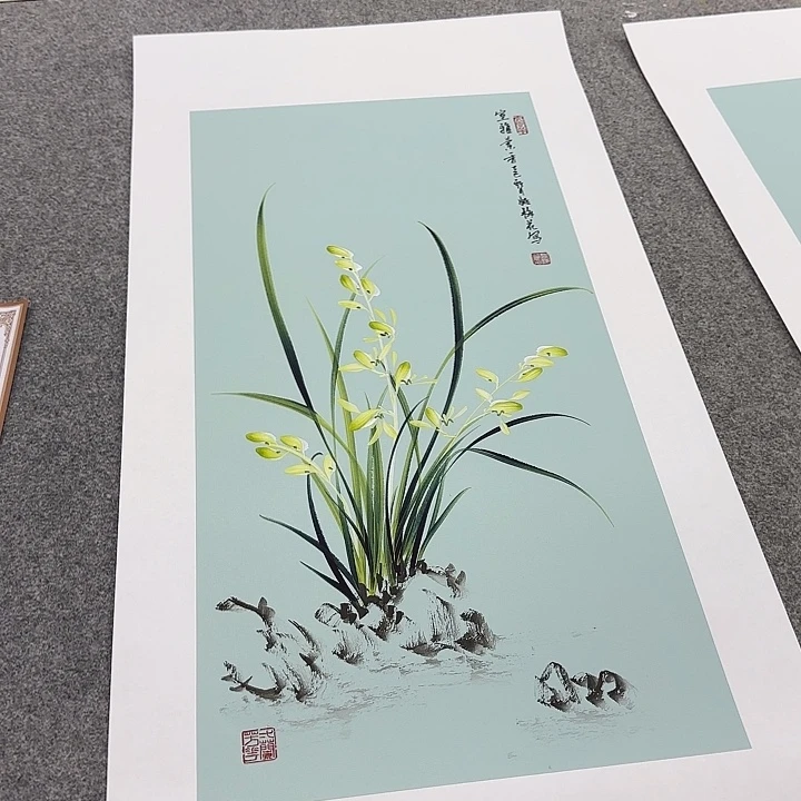 国画国画立体兰花作品