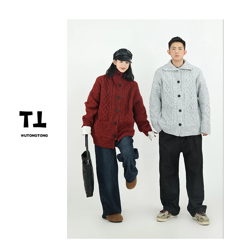 现货【梵帝印象】吴童自制宽松慵懒毛衣外套女休闲韩版针织衫6991