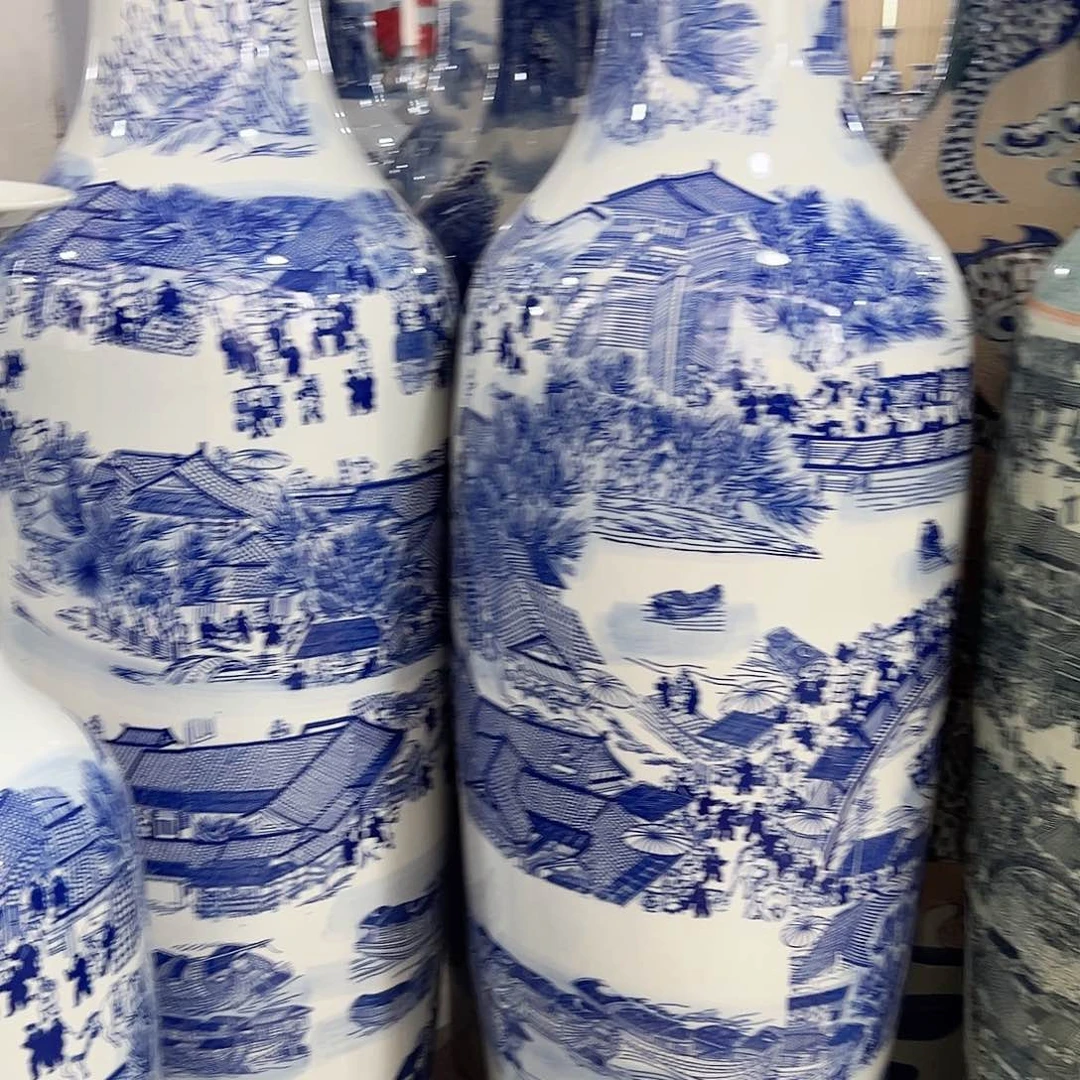 摆件用****9景德镇陶瓷大花瓶2米一对