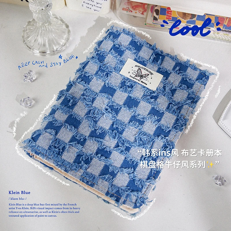 新款牛仔活页相册3寸四格diy爱豆小卡收纳册ins风高颜值布艺卡册