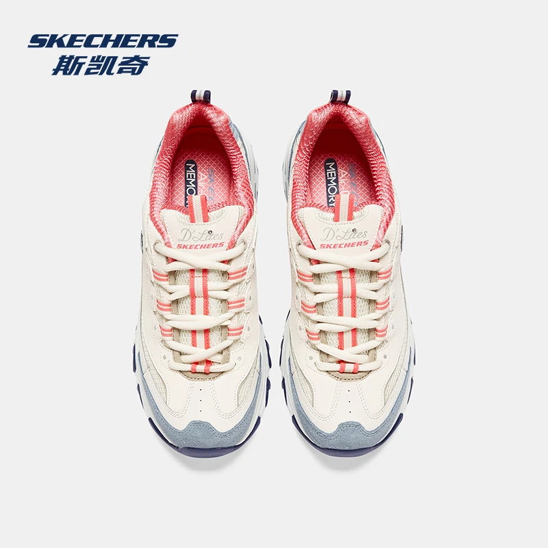 斯凯奇奶茶熊女秋冬低帮厚底老爹鞋熊猫鞋休闲复古增高运动鞋s