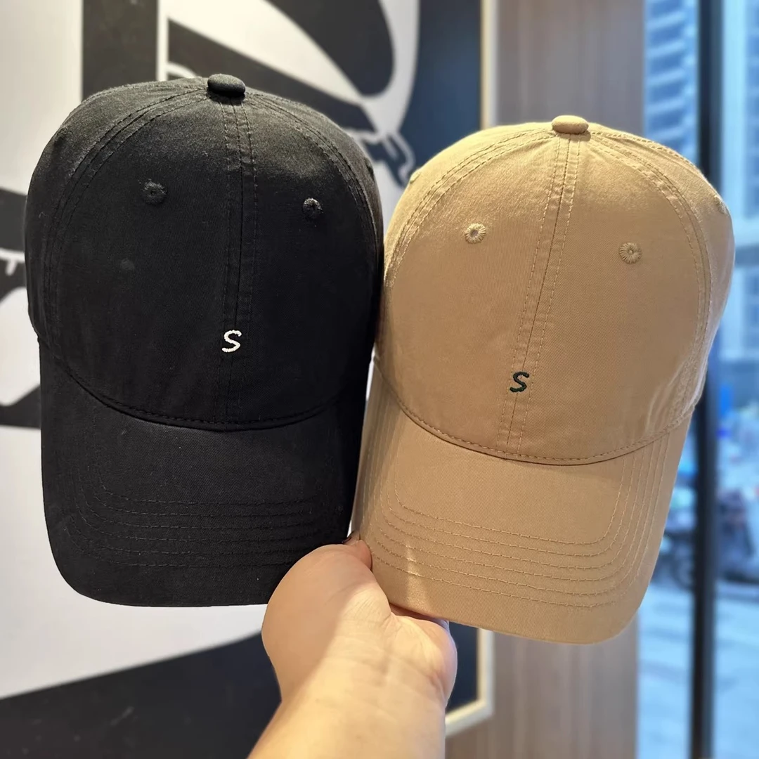 2026新款情侣四季软顶鸭舌帽子女弯檐简约户外刺绣字母轻薄棒球帽